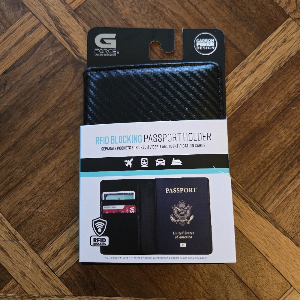 NWT G Force RFID Blocking Passport Holder Black
